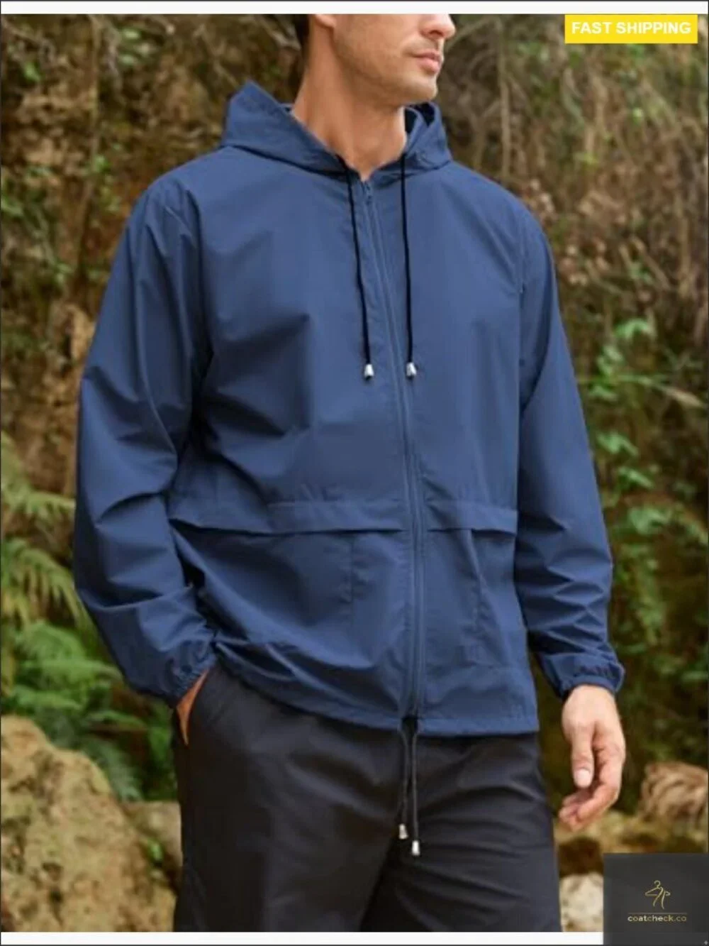 Lightweight Waterproof Rain Jacket with Hood Packable Windbreaker Hiking